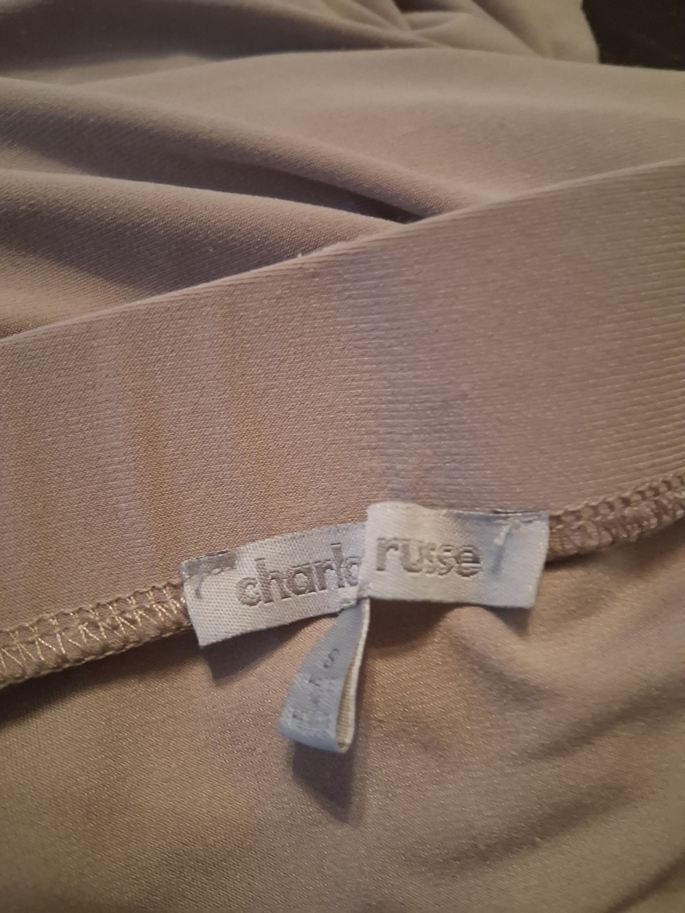 Charlotte Russe cinched nude tan skirt womens size small - Picture 2 of 5